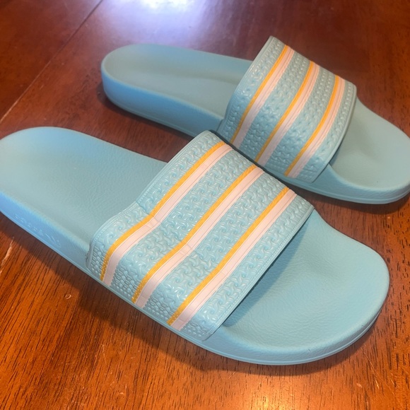 Adidas Blue Slides. NWOT - Picture 1 of 6